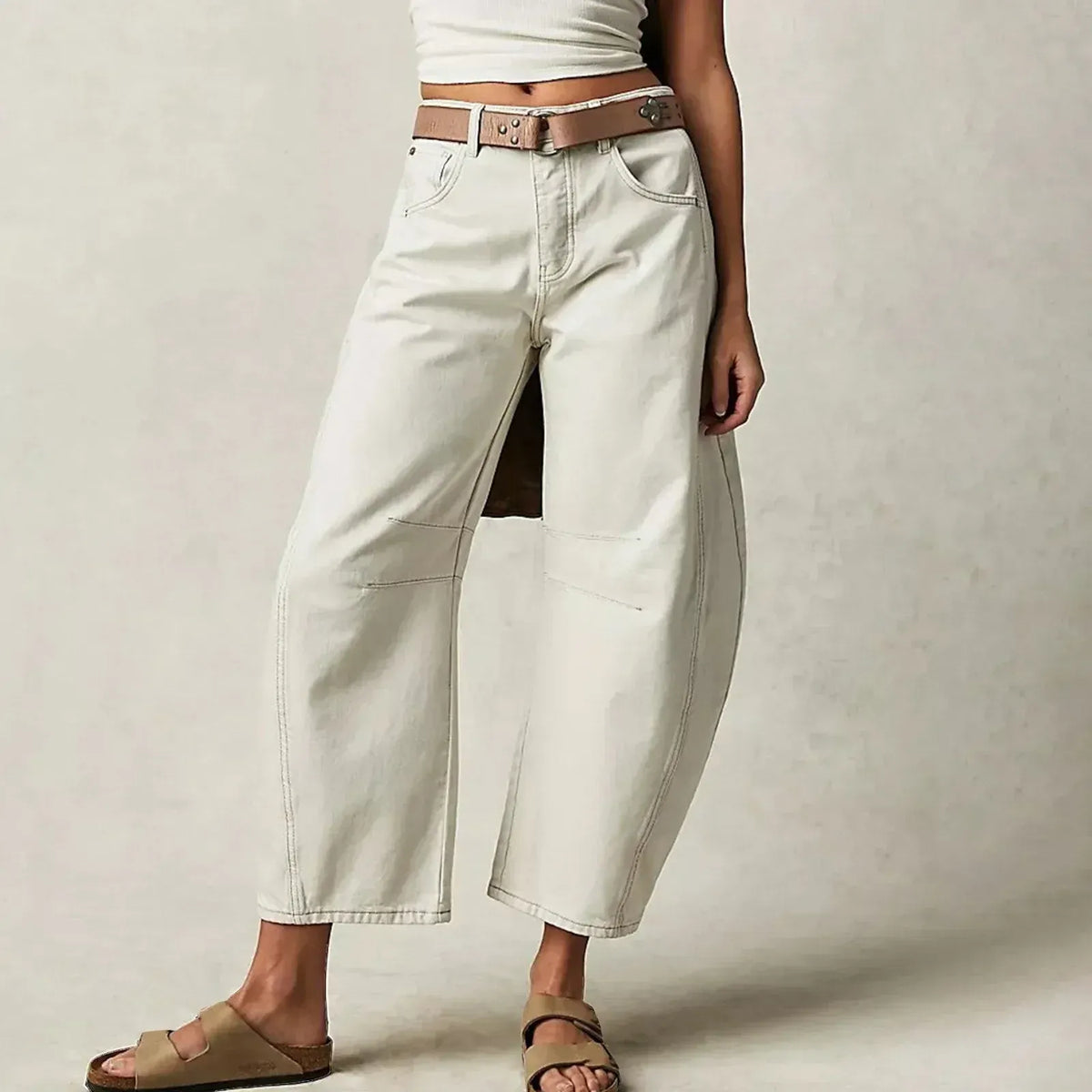 Women's High-Waisted Barrel Jeans - Relaxed Tapered Fit