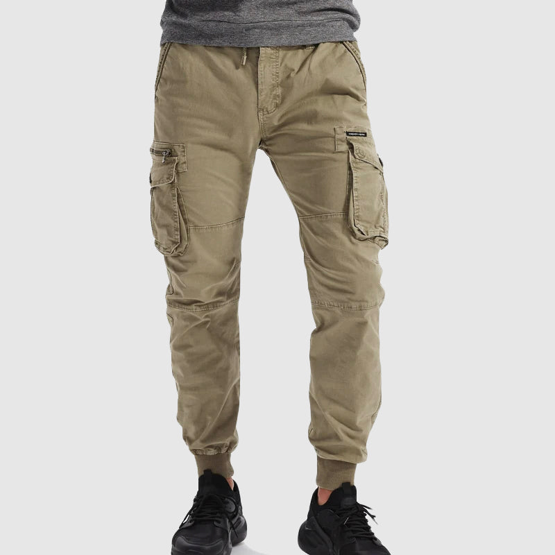 Men's Cargo Jogger Trousers - Drawstring Utility Style