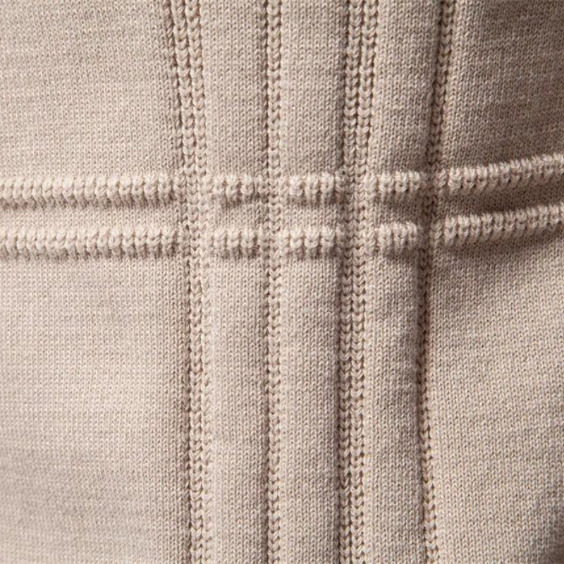 Men's Textured Knit Jumper – High Collar & Slim Fit