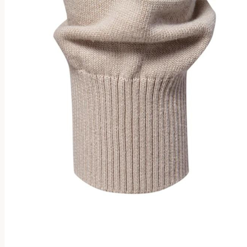 Men's Textured Knit Jumper – High Collar & Slim Fit