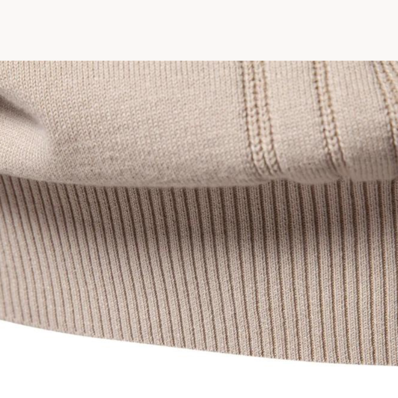 Men's Textured Knit Jumper – High Collar & Slim Fit