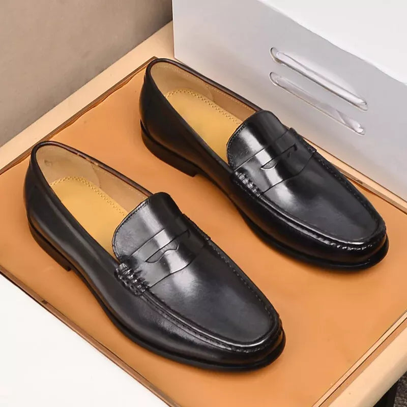 Men's Slip-On Loafers, Faux Leather Moccasins