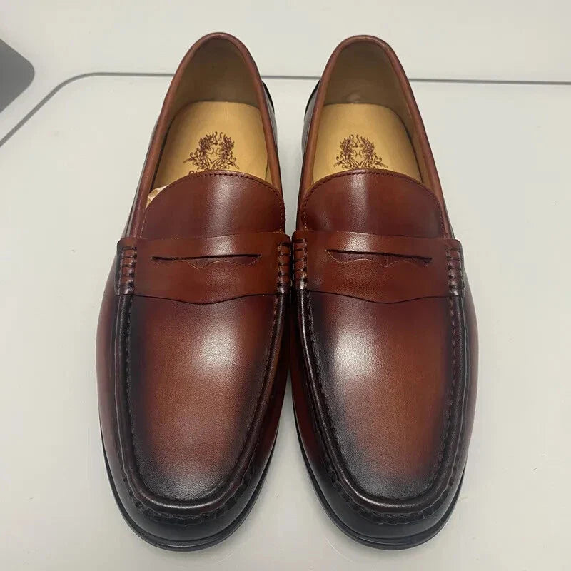 Men's Slip-On Loafers, Faux Leather Moccasins