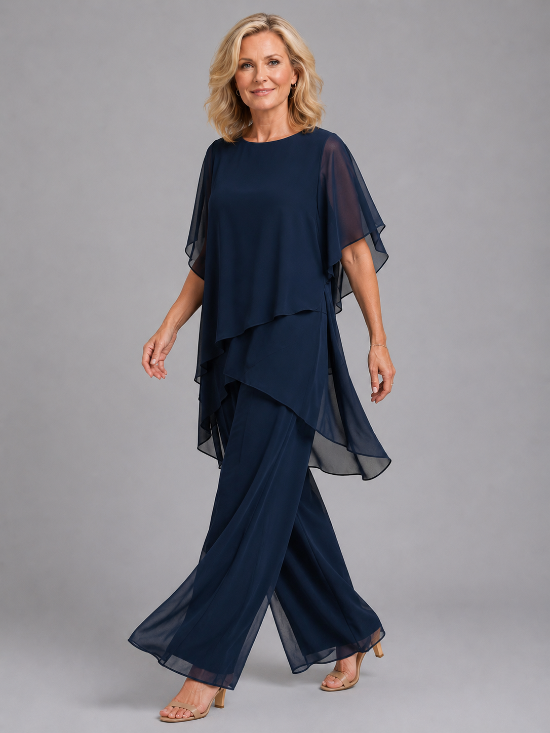 Women's Chiffon Two-Piece Set Wide Leg