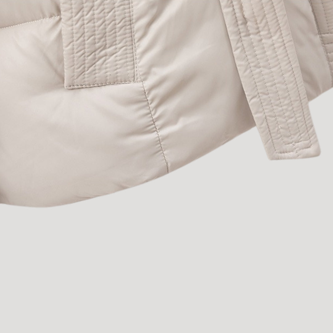 Women's Hooded Puffer Jacket – Belted Winter Coat