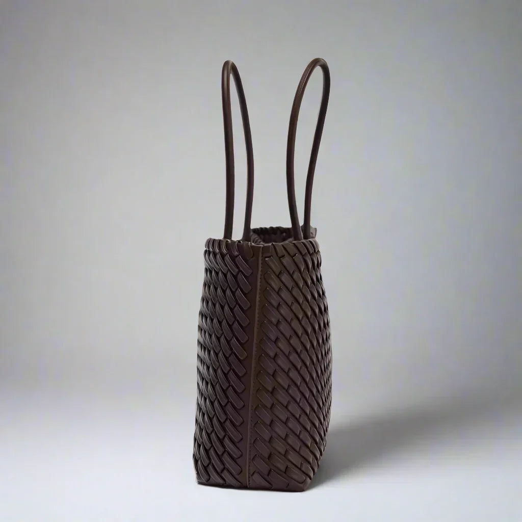 Women's Woven Tote Bag – Large Structured Shoulder Bag