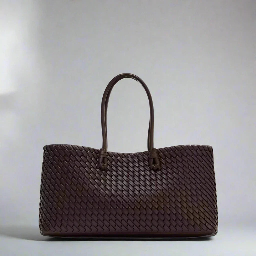 Women's Woven Tote Bag – Large Structured Shoulder Bag