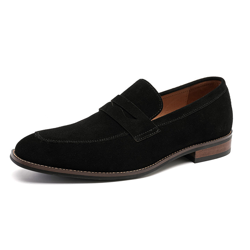 Men's Nubuck Leather Loafers – Smart Casual Slip-On Design