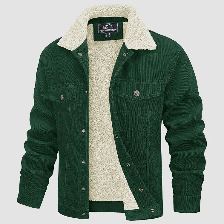 Men's Corduroy Jacket – Stand Collar Smart Casual Design