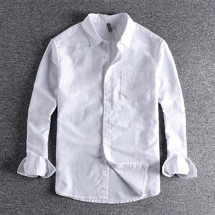 Men's Premium Cotton Long Sleeve Shirt – Classic Collar Design