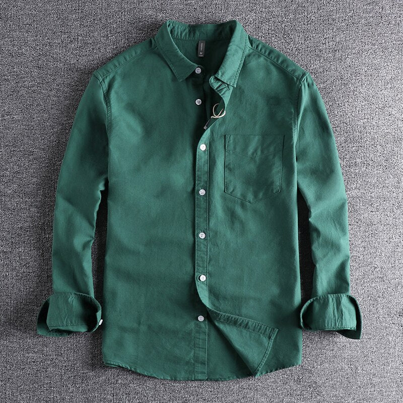 Men's Premium Cotton Long Sleeve Shirt – Classic Collar Design