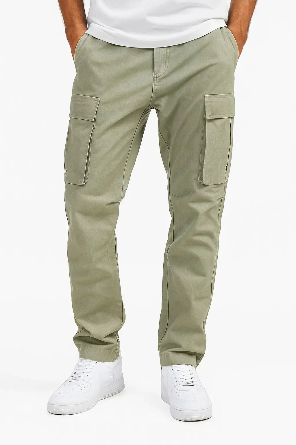 Men's Overalls Loose Fit Tactical Pants with Elastic Waist