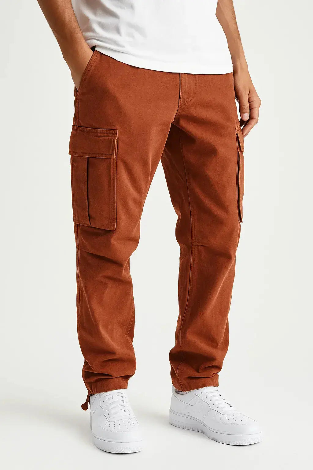 Men's Overalls Loose Fit Tactical Pants with Elastic Waist