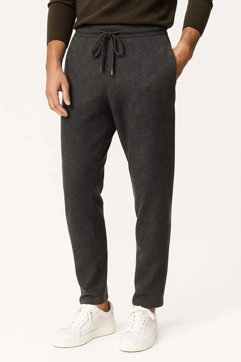 Men's Pants Merino High Waist Thick Casual Warm