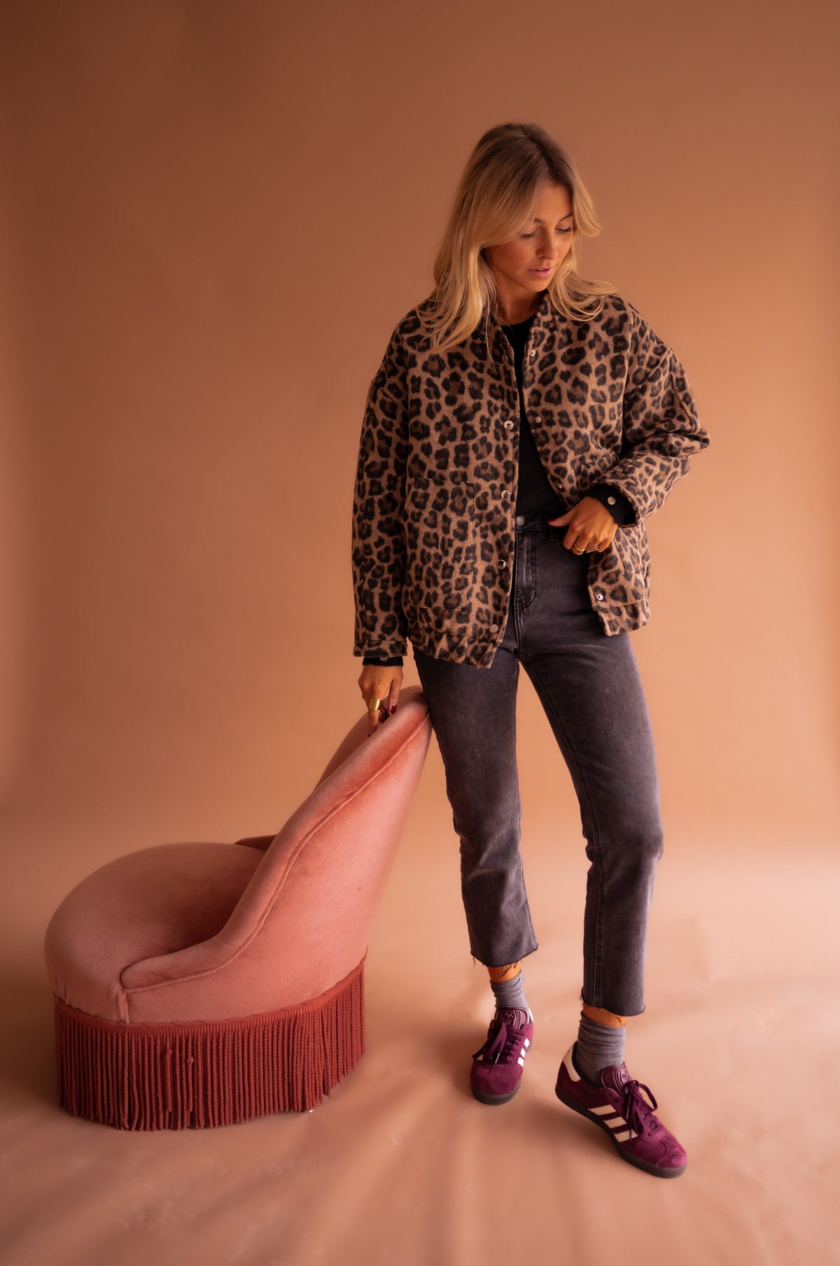 Women's Leopard Print Jacket - Relaxed Fit