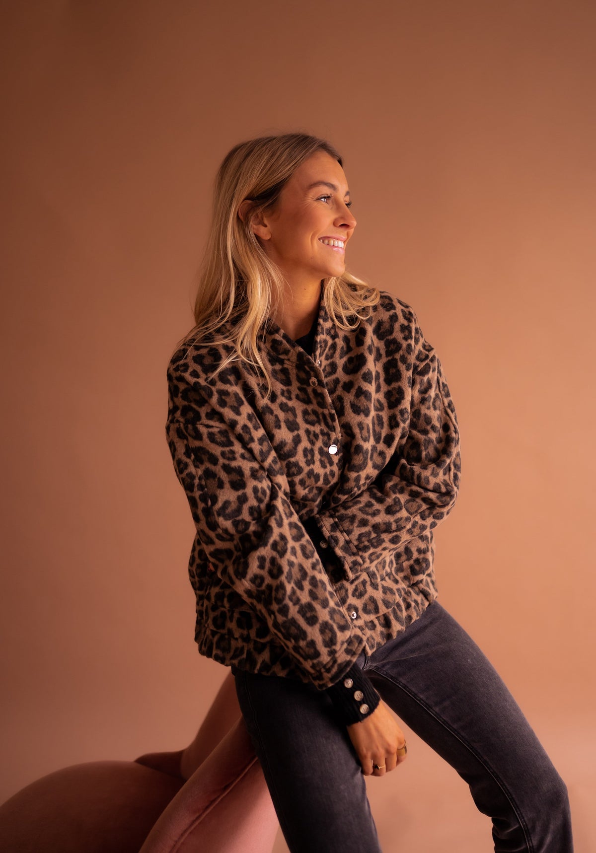 Women's Leopard Print Jacket - Relaxed Fit