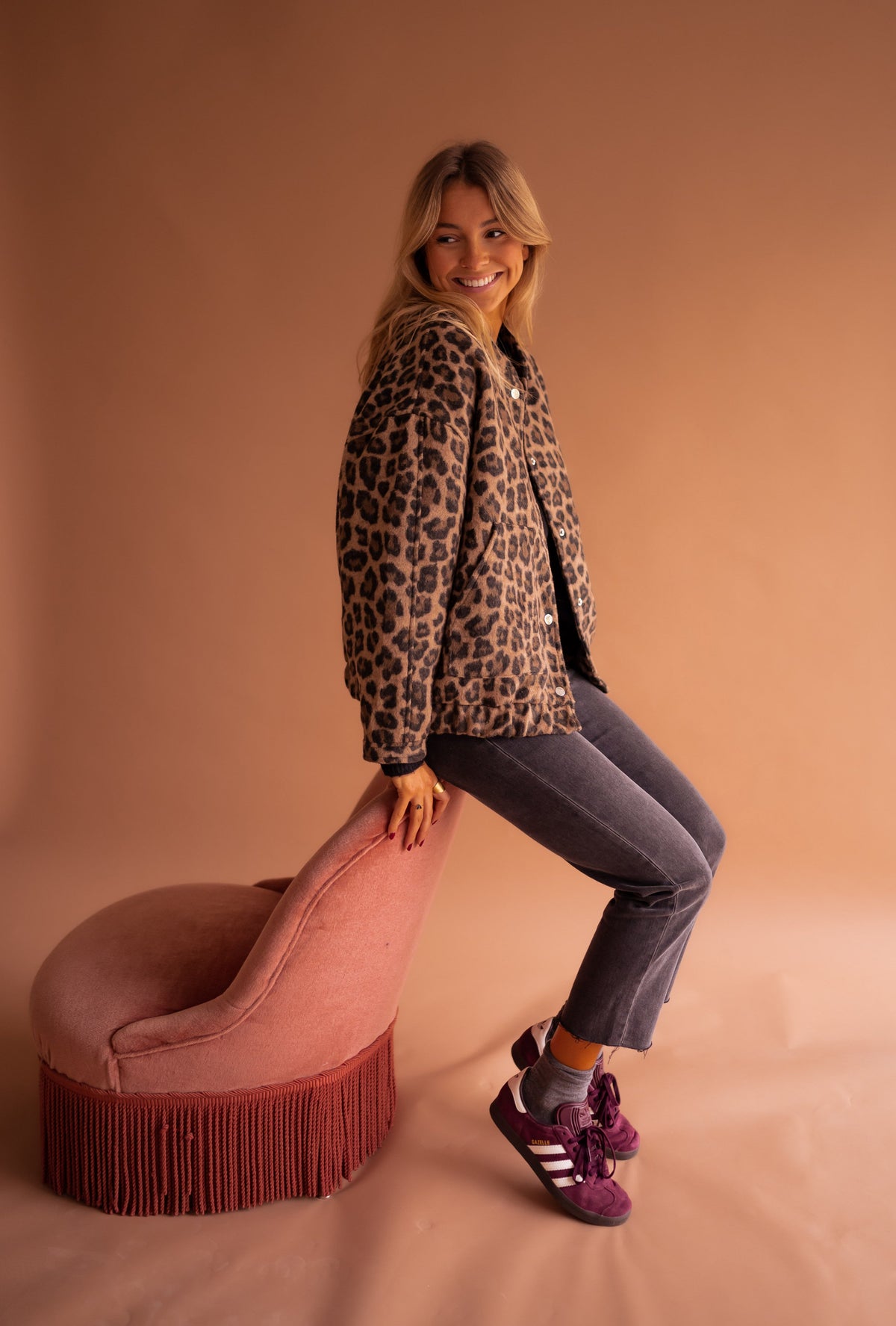 Women's Leopard Print Jacket - Relaxed Fit