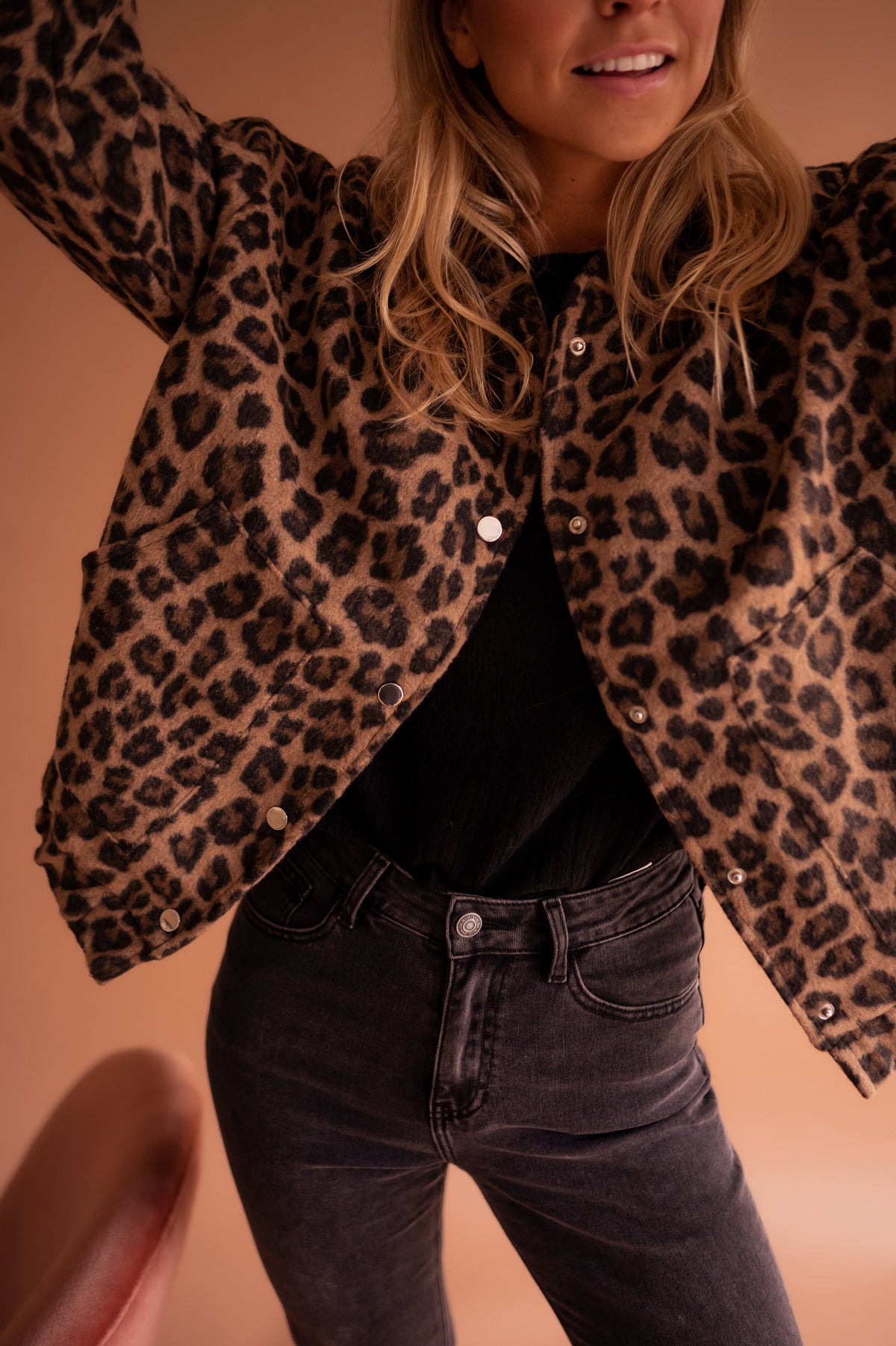 Women's Leopard Print Jacket - Relaxed Fit