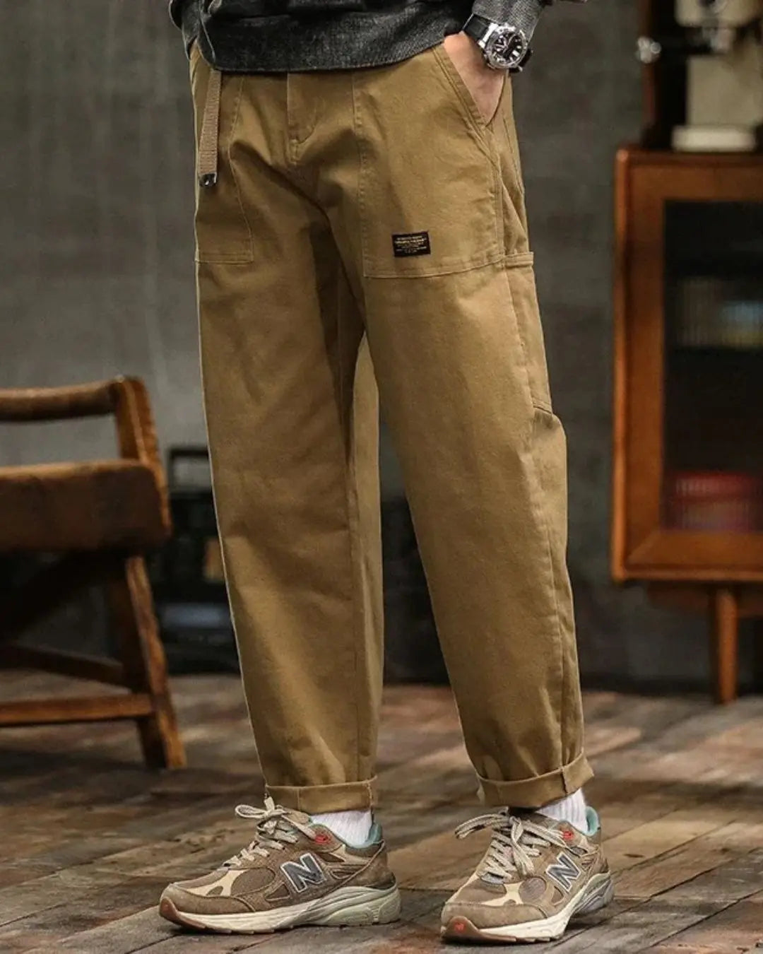 Men's Rugged Cargo Trousers with Pocket Panels