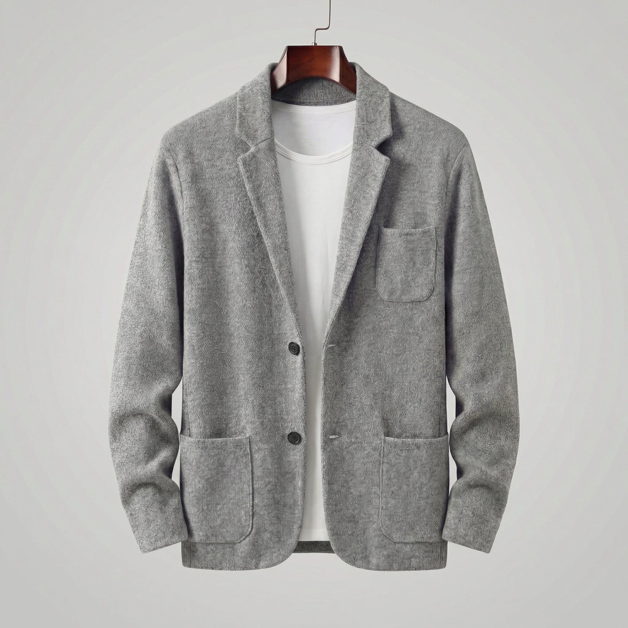 Casual Tailored Fit Jacket for Men with Lapel Collar