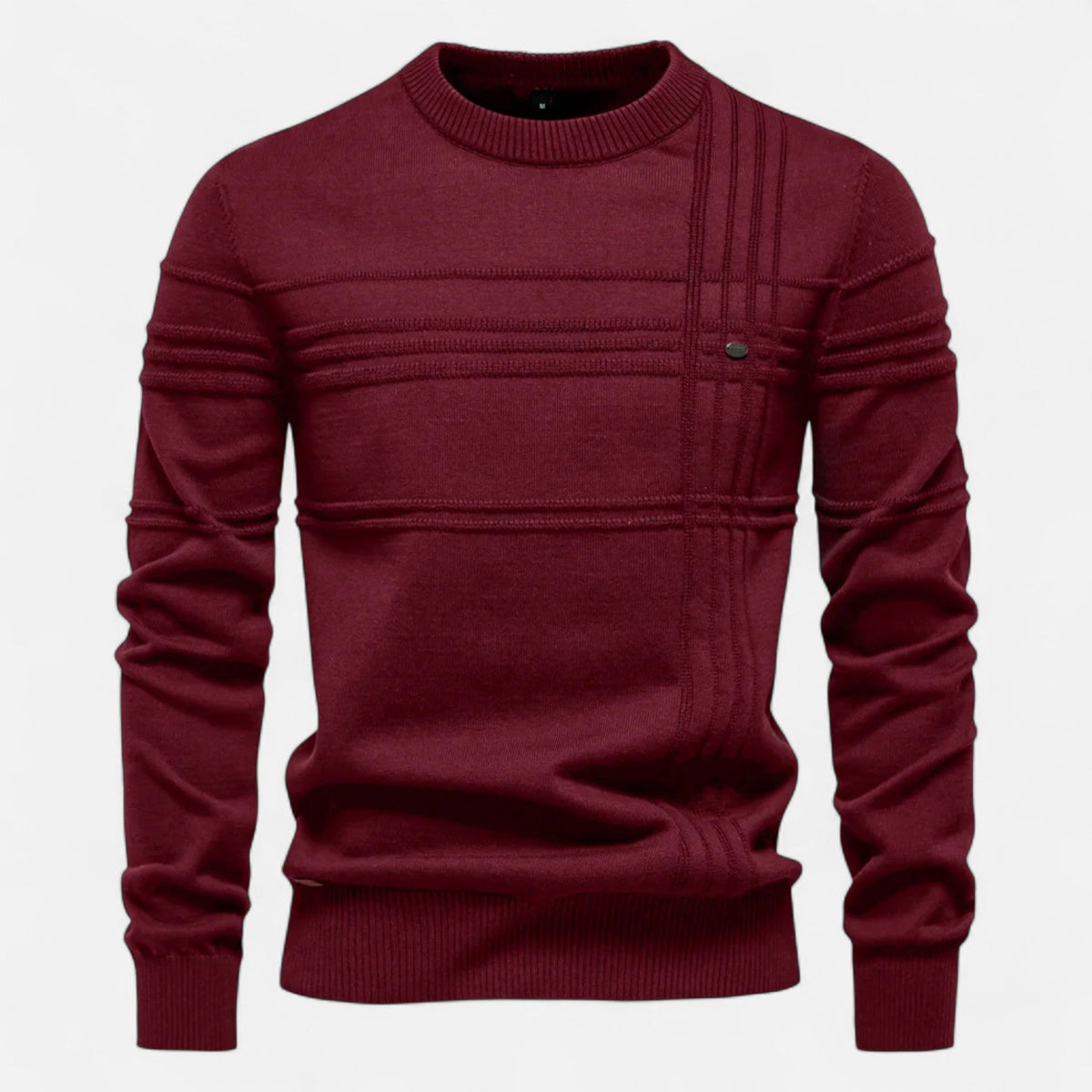 Men's Striped Cotton Jumper – Classic Crew Neck Knit
