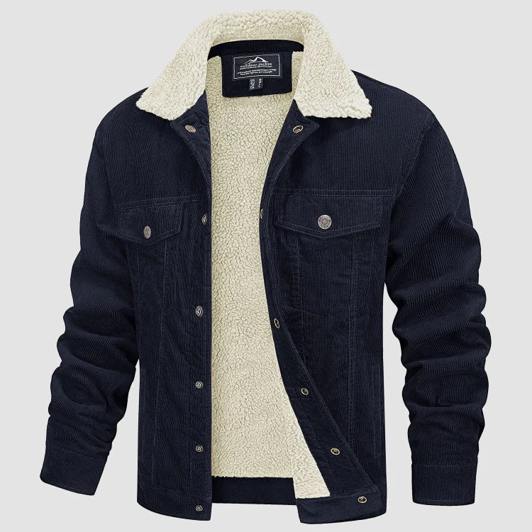 Men's Corduroy Jacket – Stand Collar Smart Casual Design