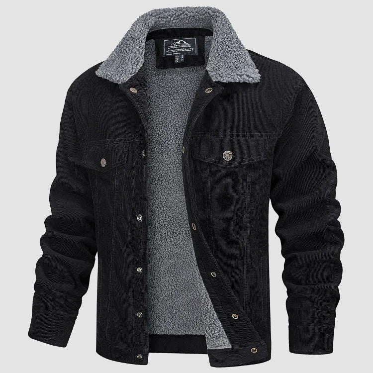 Men's Corduroy Jacket – Stand Collar Smart Casual Design