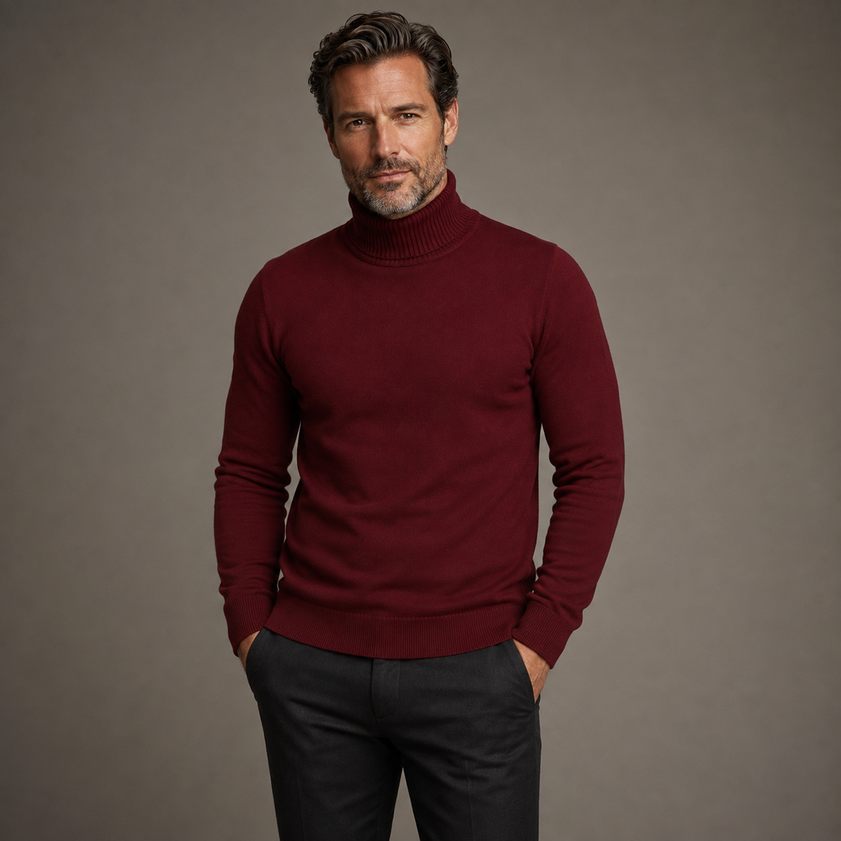 Men's Classic Turtleneck Jumper – Soft Regular Fit Knit
