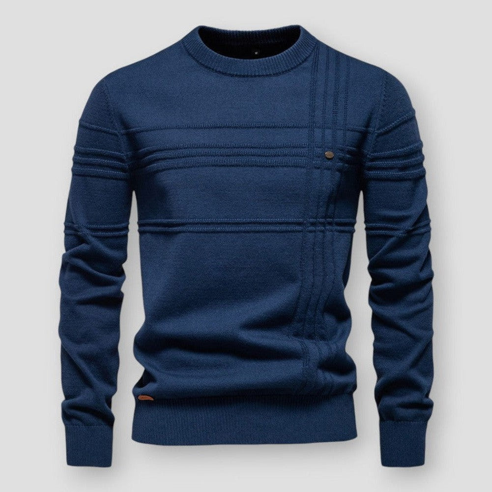 Men's Textured Crew Neck Jumper – Modern Casual Knit