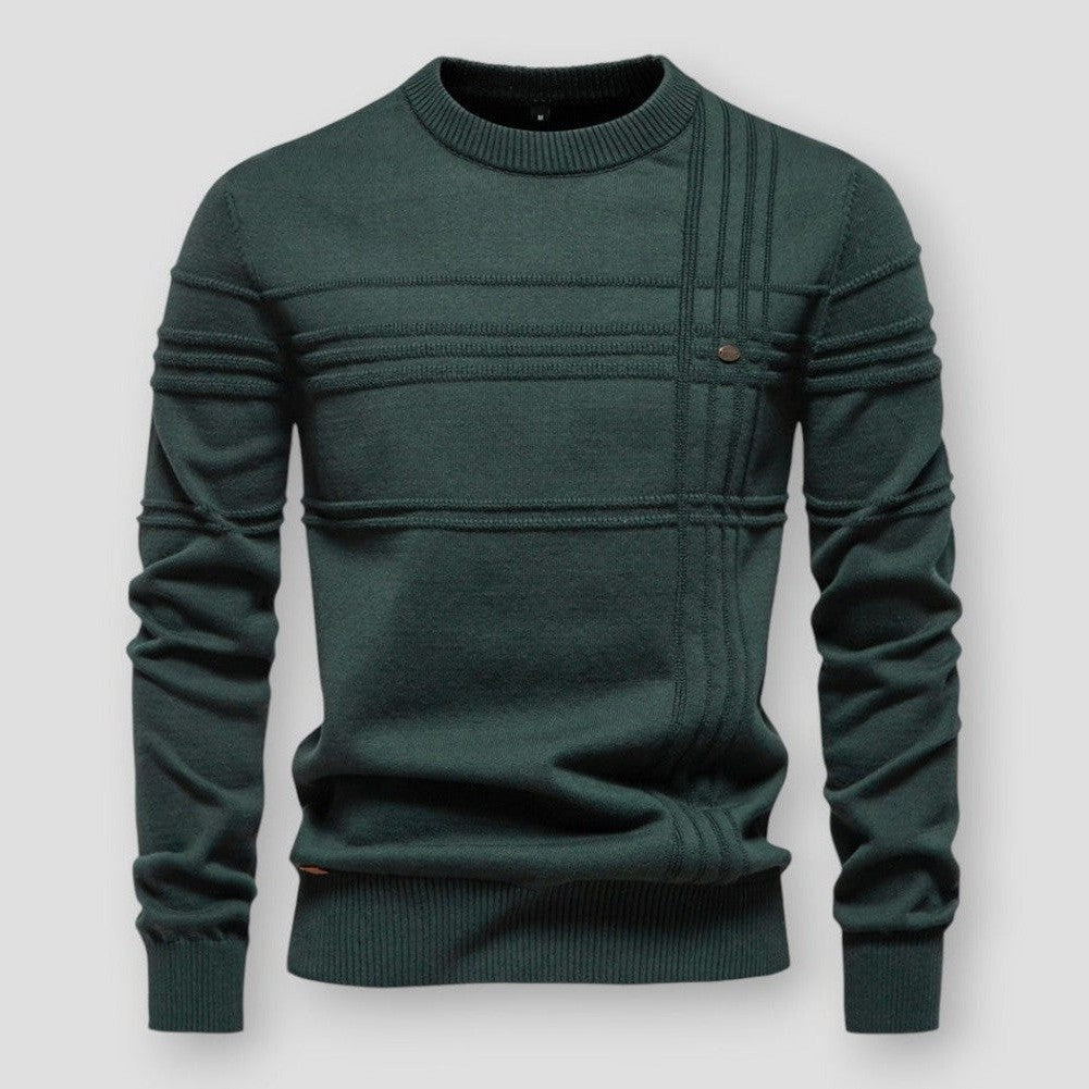Men's Textured Crew Neck Jumper – Modern Casual Knit