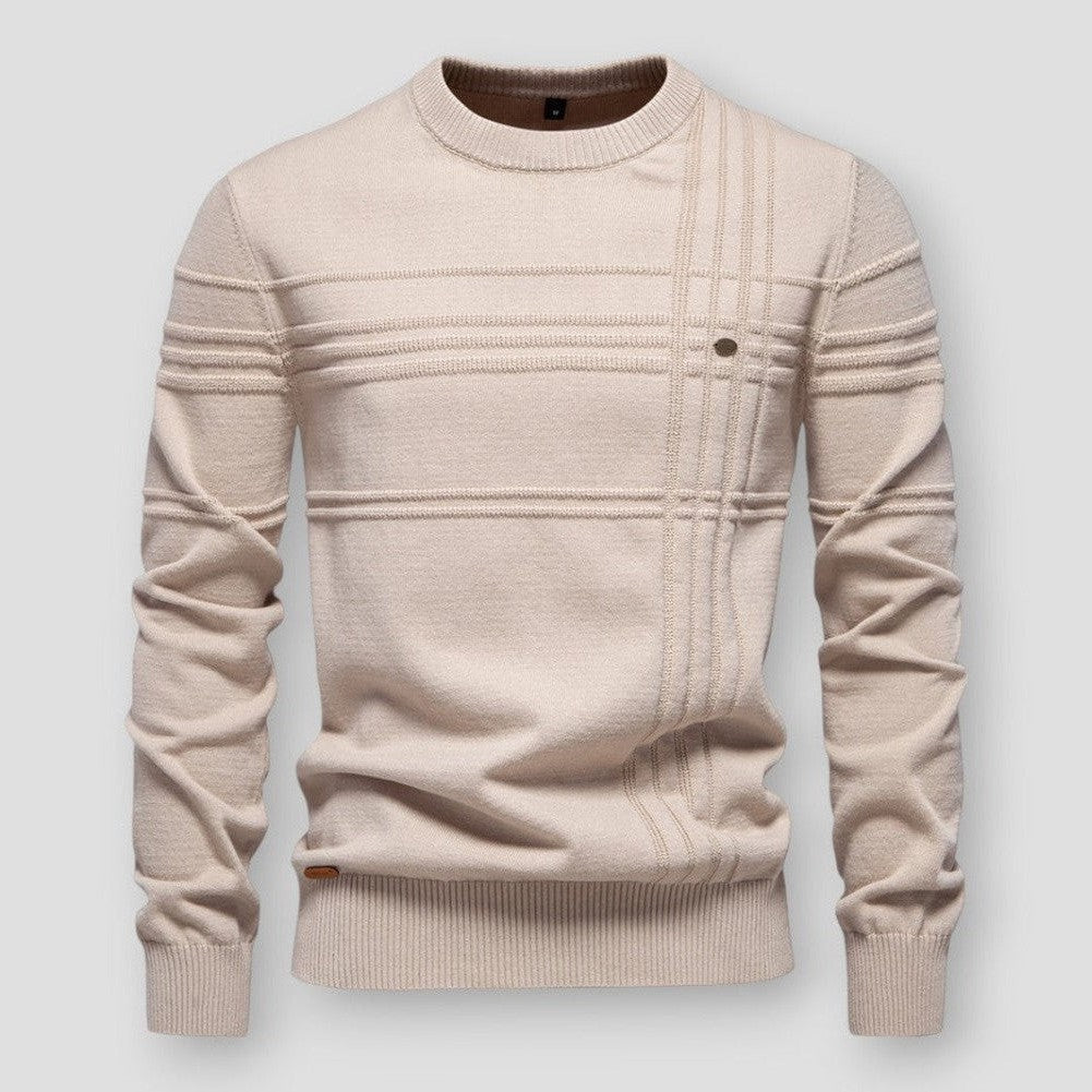 Men's Textured Crew Neck Jumper – Modern Casual Knit