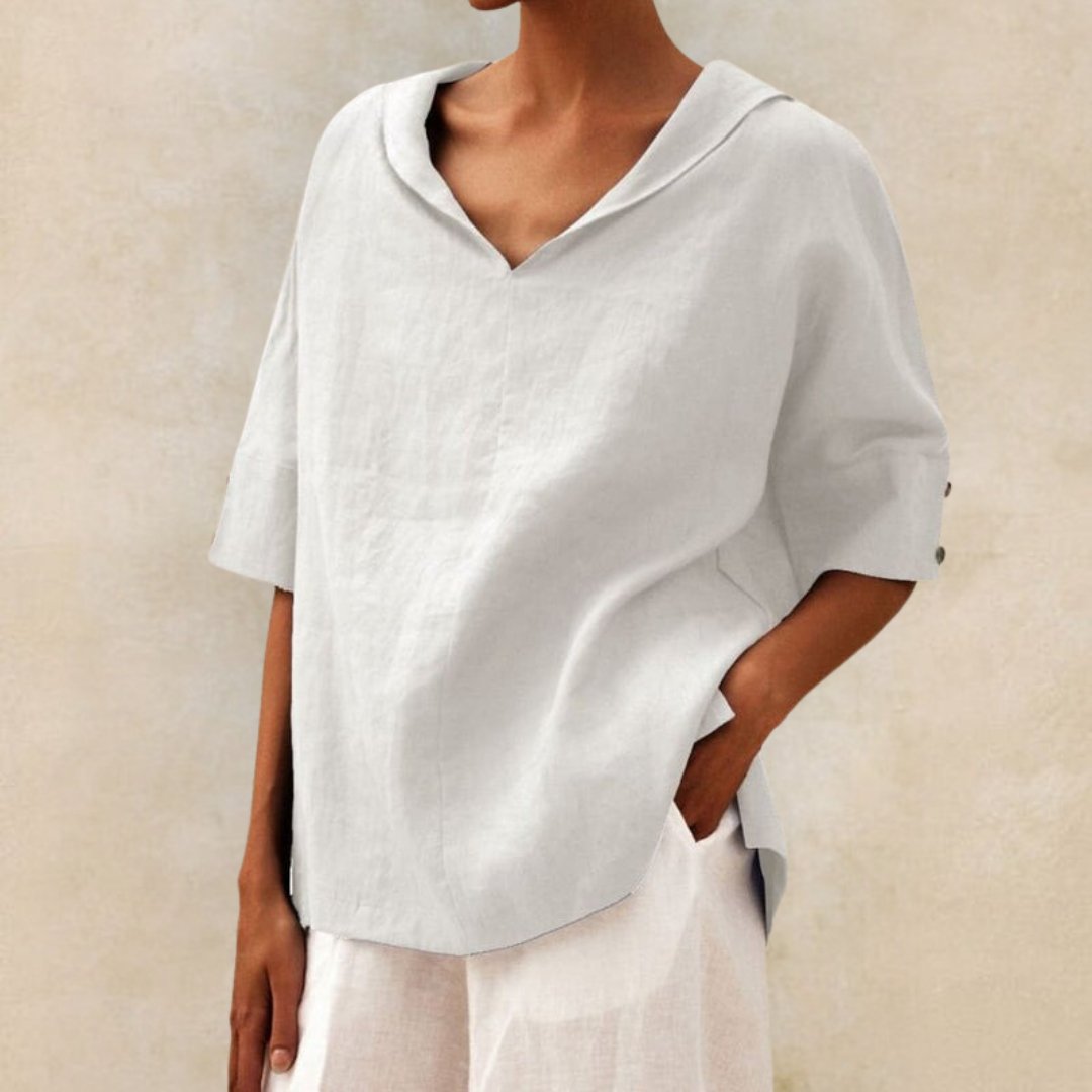 Women’s Short Sleeve V Neck Blouse