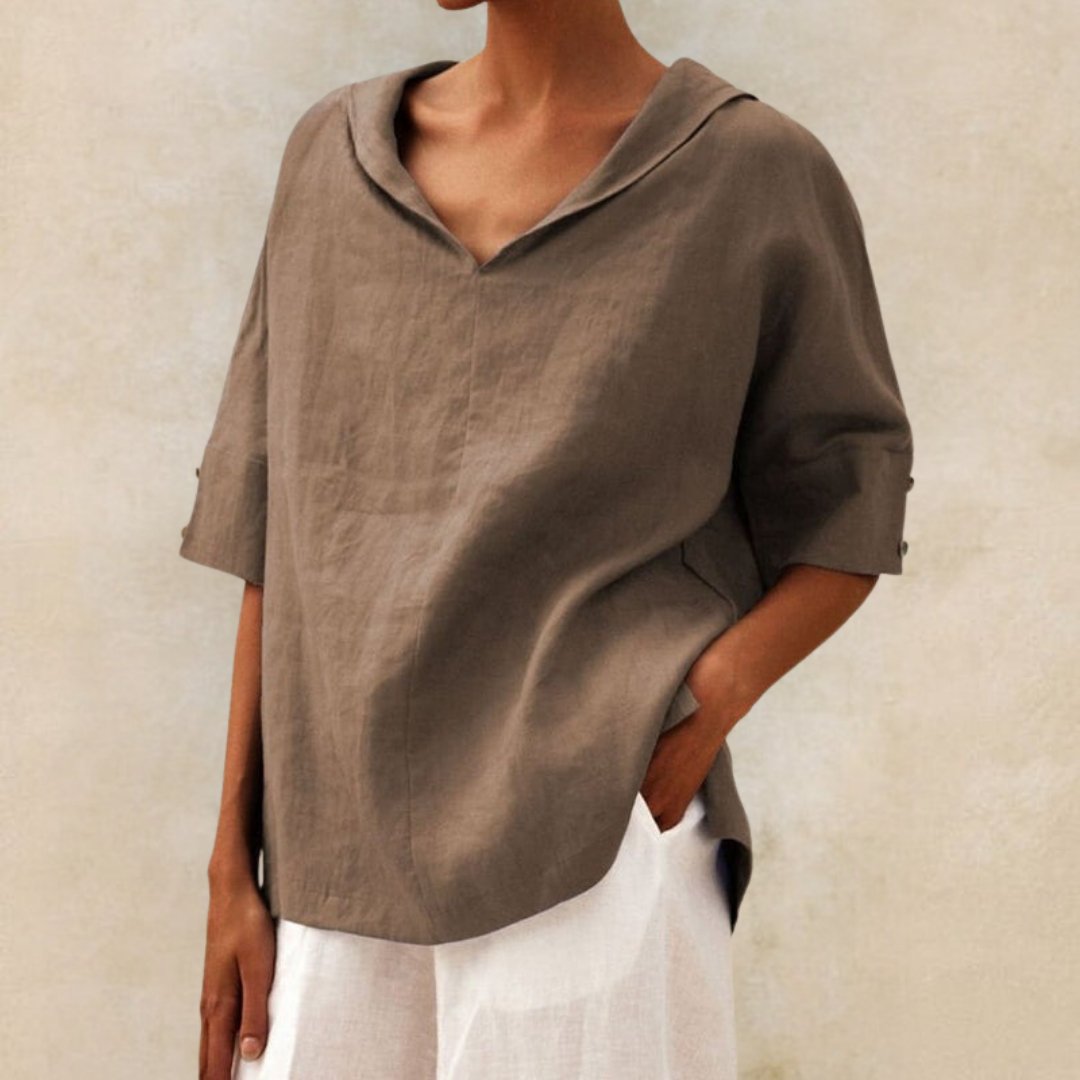 Women’s Short Sleeve V Neck Blouse
