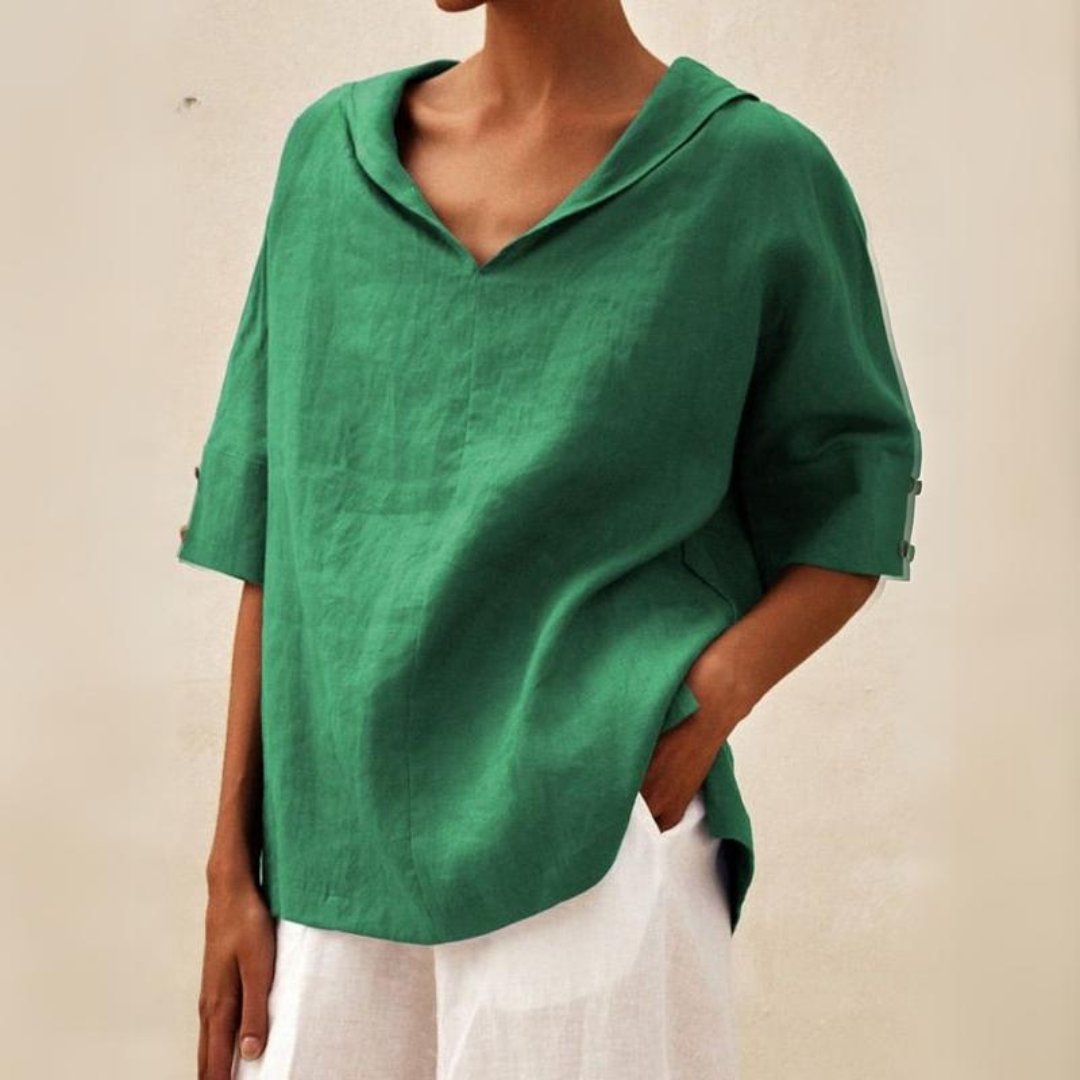 Women’s Short Sleeve V Neck Blouse
