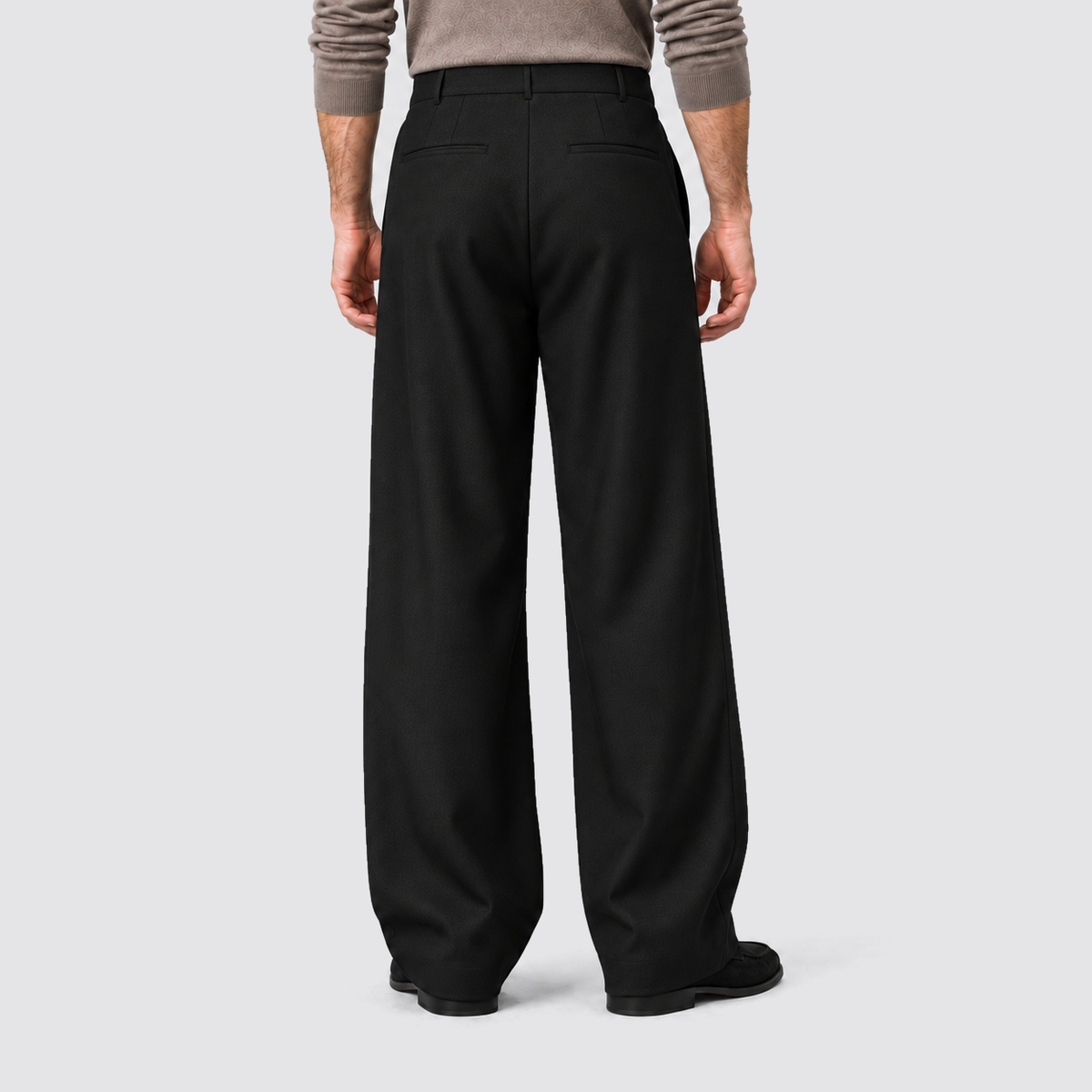 Men's Wide-Leg Pleated Trousers with front pleats – Relaxed Tailored Fit