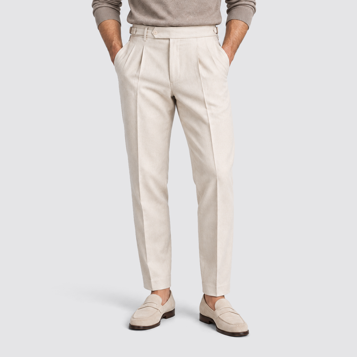 Men's Tailored Pleated Trousers – Extended Waistband