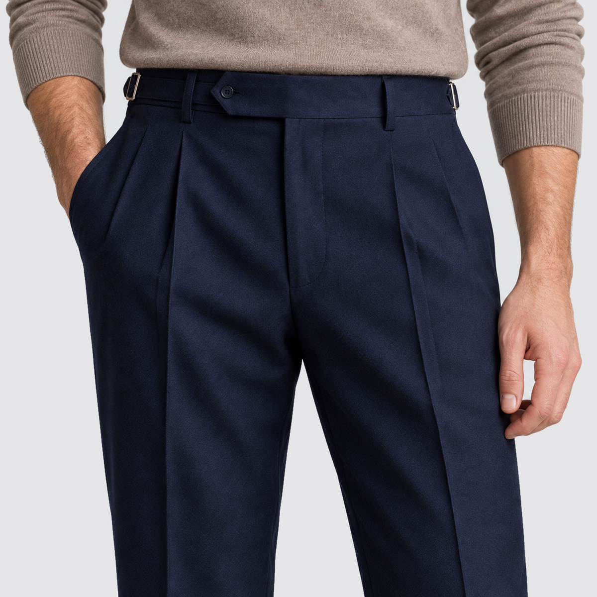 Men's Tailored Pleated Trousers – Extended Waistband