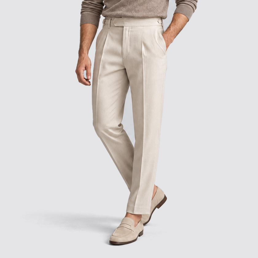 Men's Tailored Pleated Trousers – Extended Waistband