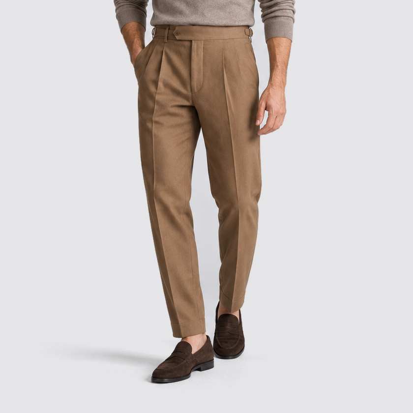 Men's Tailored Pleated Trousers – Extended Waistband