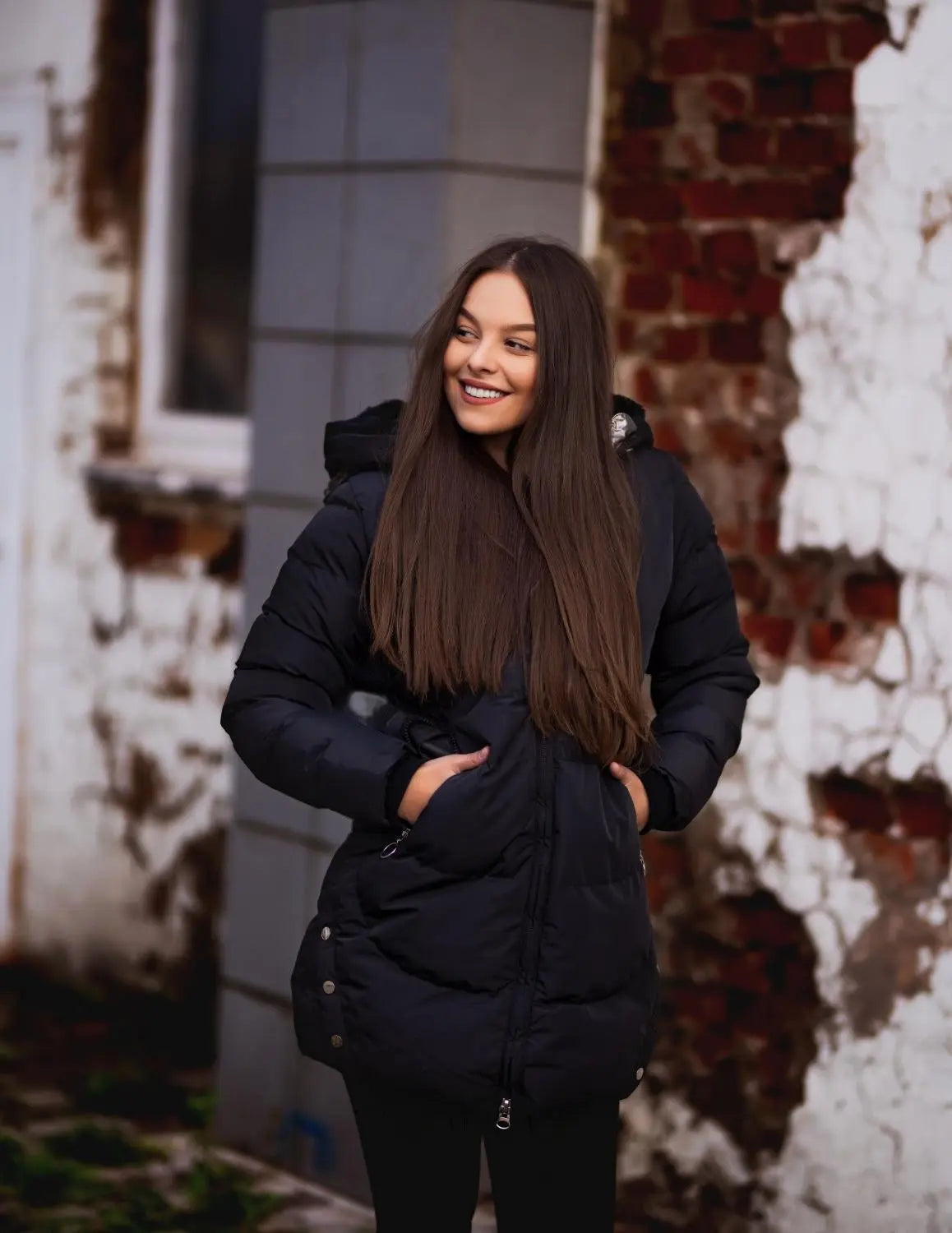 Women’s Longline Quilted Puffer Coat – Hooded Fleece-Lined Winter Jacket