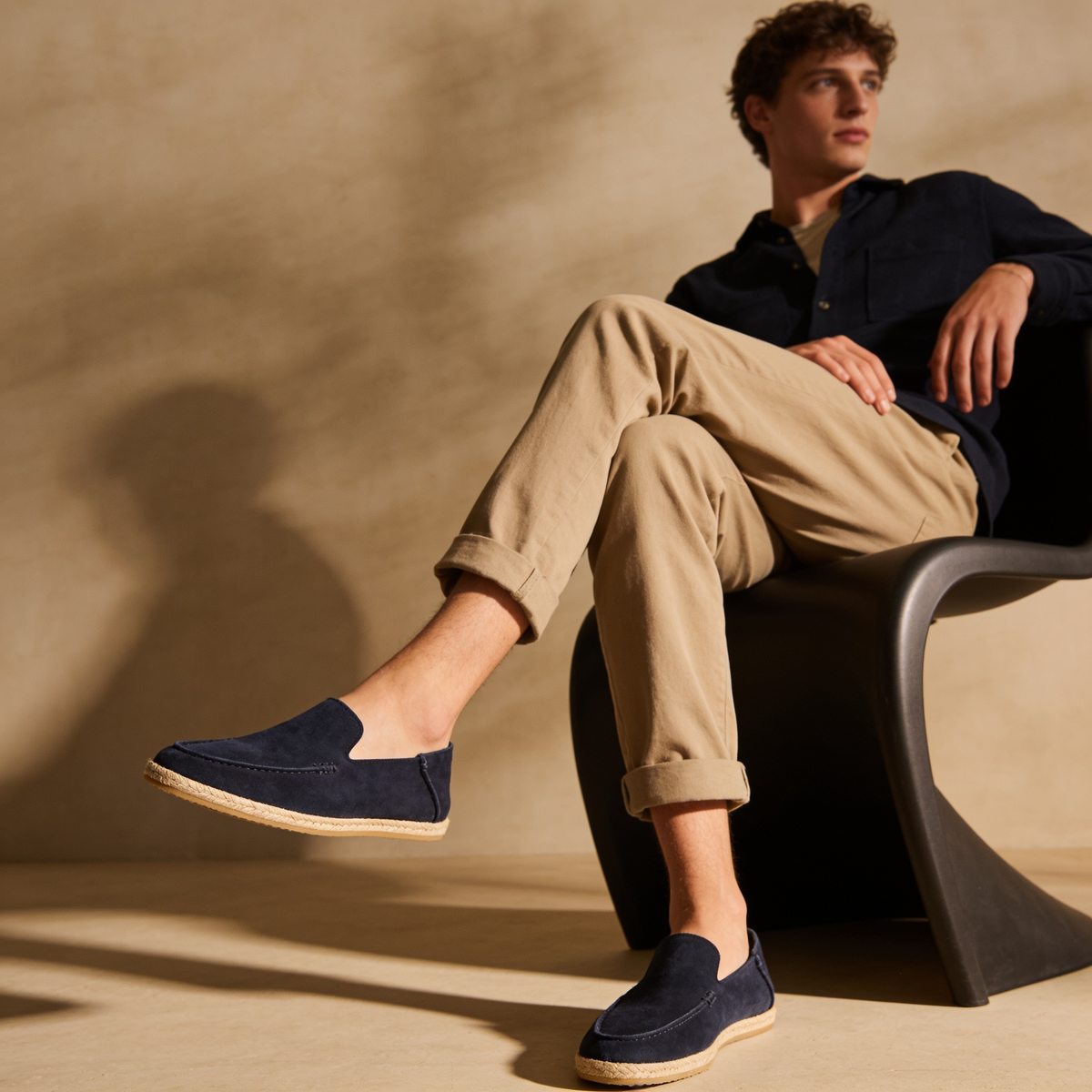 Men's Suede Espadrille Loafers – Smart Casual Slip-On Style