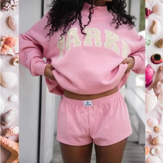 Women's Mock Neck Sweatshirt – Slogan Print Relaxed Fit