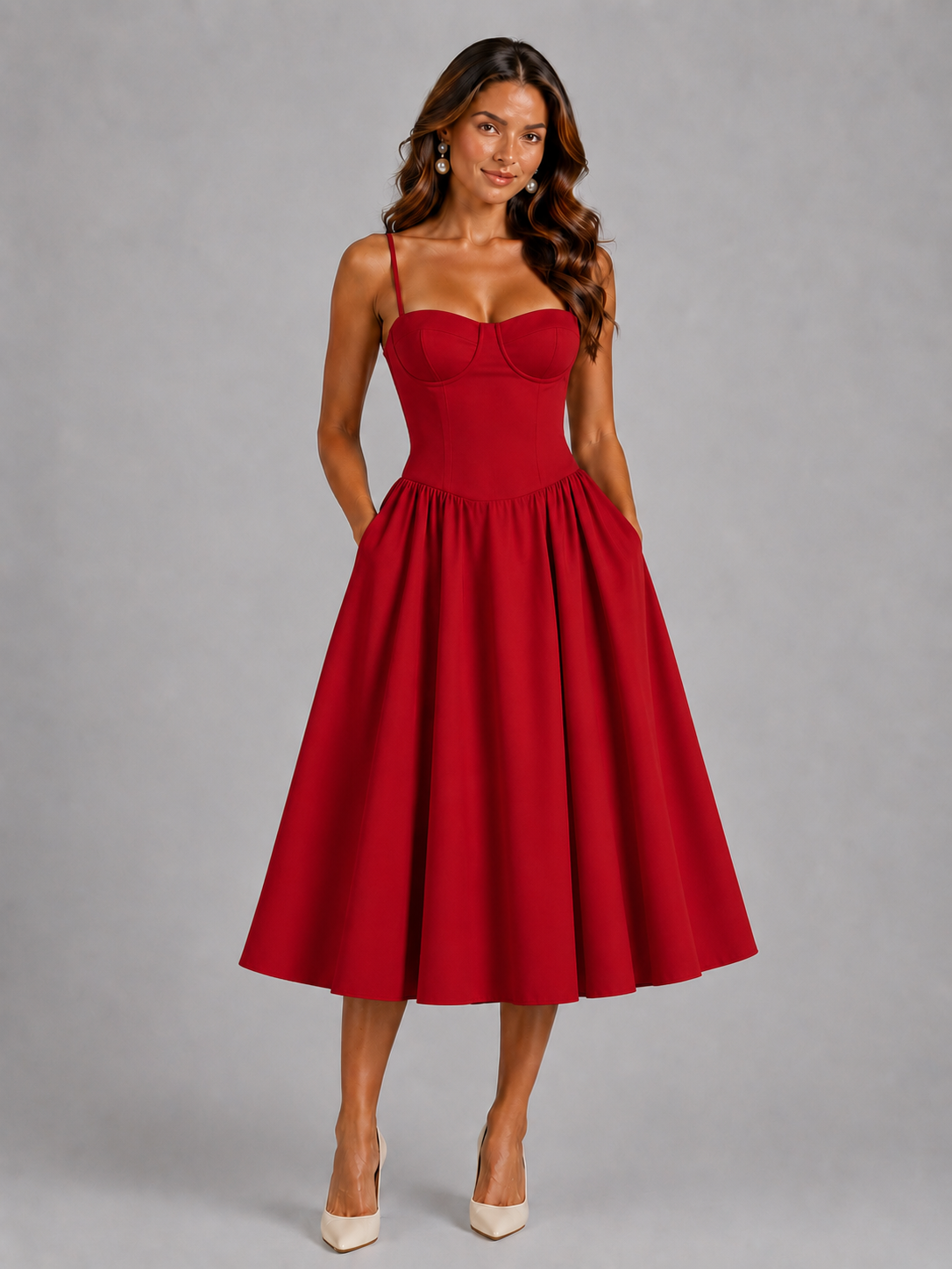 Corset Midi Dress for Summer Events & Wedding Guests - Occasion Style
