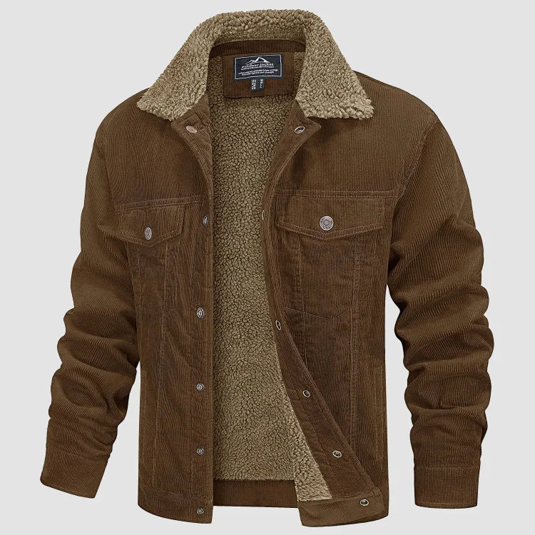 Men's Corduroy Jacket – Stand Collar Smart Casual Design