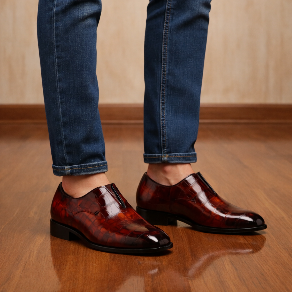 Men's Embossed Dress Shoes – Classic Formal Design