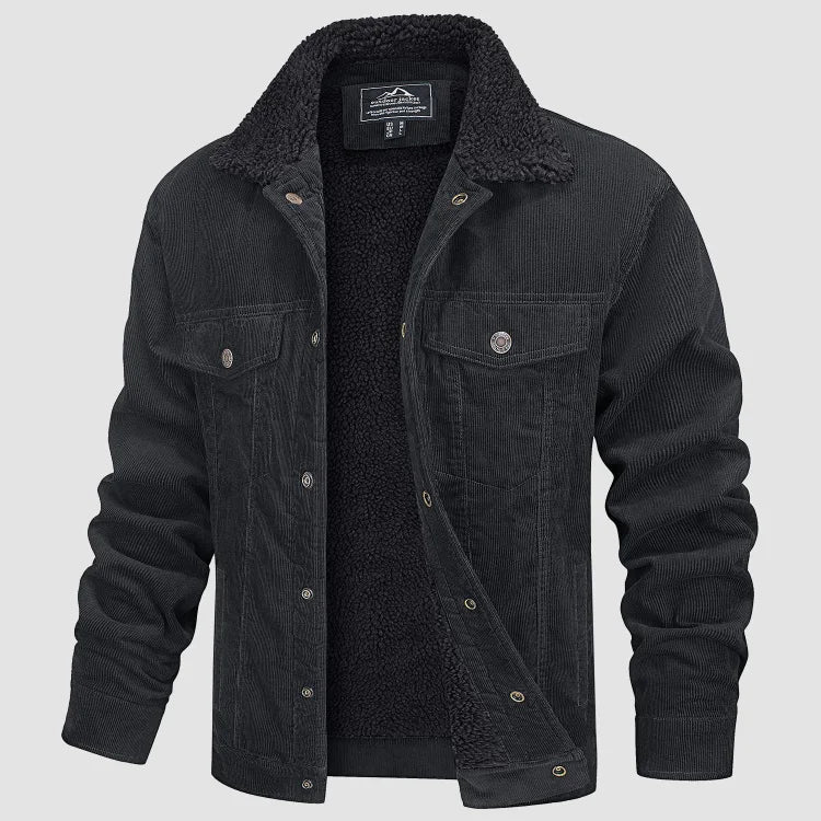 Men's Corduroy Jacket – Stand Collar Smart Casual Design