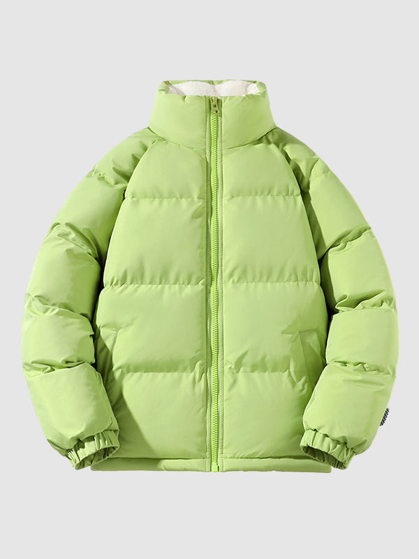 Men's Waterproof Fleece-Lined Puffer Jacket – High Collar Winter Coat