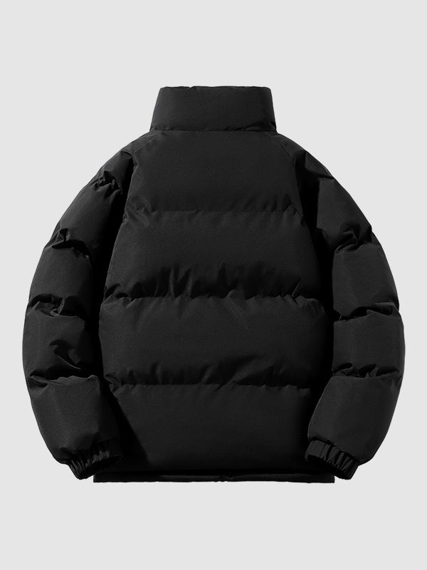 Men's Waterproof Fleece-Lined Puffer Jacket – High Collar Winter Coat