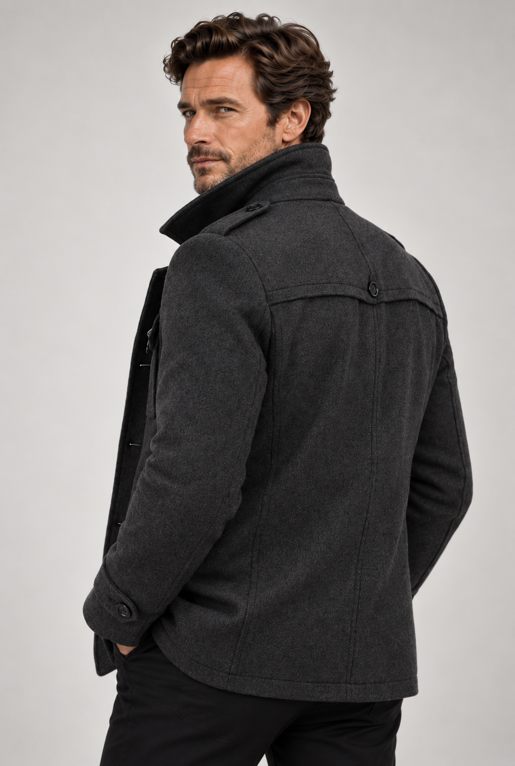 Men's Wool Blend Double-Breasted Overcoat – Long Tailored Winter Coat