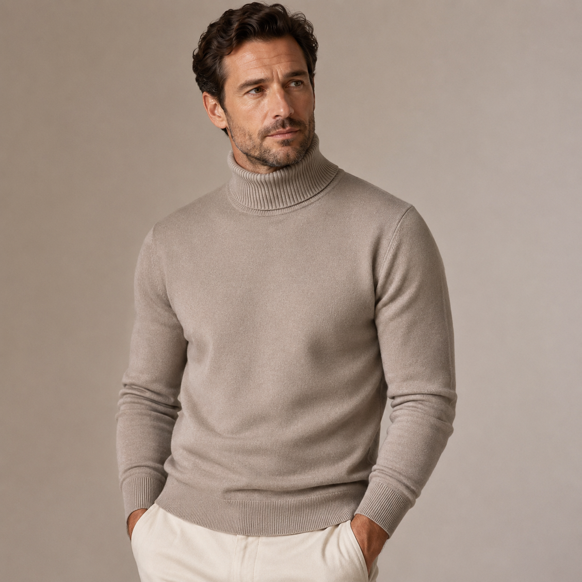 Men's Classic Turtleneck Jumper – Soft Regular Fit Knit